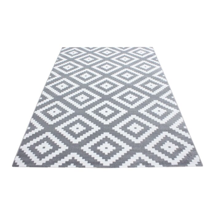 Plus Rhombus koberec nízky vlas obdĺžnik 80x150cm sivá