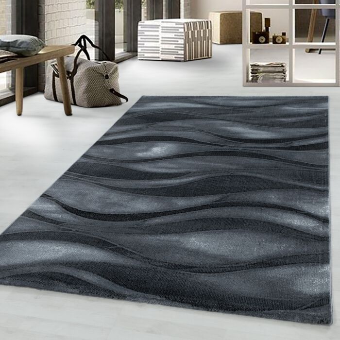 Costa Dalgy koberec nízky vlas obdĺžnik 240x340cm čierna