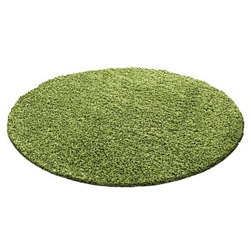 Life Shaggy koberec vysoký vlas kruh Ø 80cm zelená