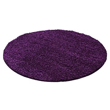 Life Shaggy koberec vysoký vlas kruh Ø 120cm lila