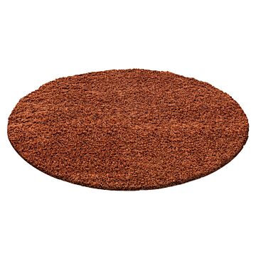Life Shaggy koberec vysoký vlas kruh Ø 120cm terakotová