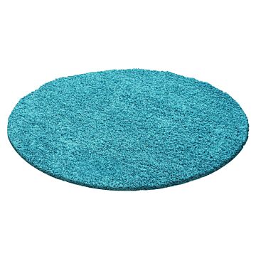 Dream Shaggy koberec vysoký vlas kruh Ø 120cm tyrkysová
