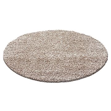Dream Shaggy koberec vysoký vlas kruh Ø 120cm béžová