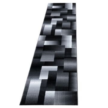 Miami Jawa koberec nízky vlas behúň 80x300cm čierna