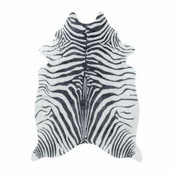 Etosha Zebra koberec protišmykové ploché tkanie obdĺžnik 150x200cm imitácia zvieracej kože čierna