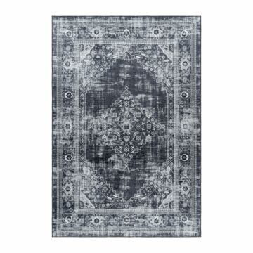 Fiesta Vintage koberec protišmykové ploché tkanie obdĺžnik 160x230cm čierna
