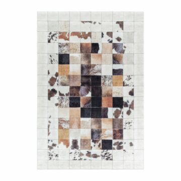 Fiesta Patchwork koberec protišmykové ploché tkanie obdĺžnik 120x170cm biela