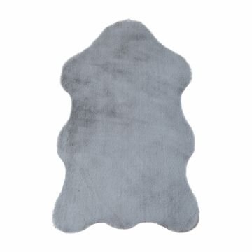 Caty Ovčia Koža jednofarebný detský koberec nadýchaný vysoký vlas 60x90cm strieborná