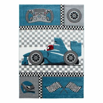 Kids Závodné Auto detský koberec nízky vlas obdĺžnik 140x200cm modrá