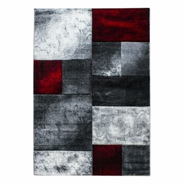 Hawaii Tetris koberec nízky vlas obdĺžnik 280x370cm červená
